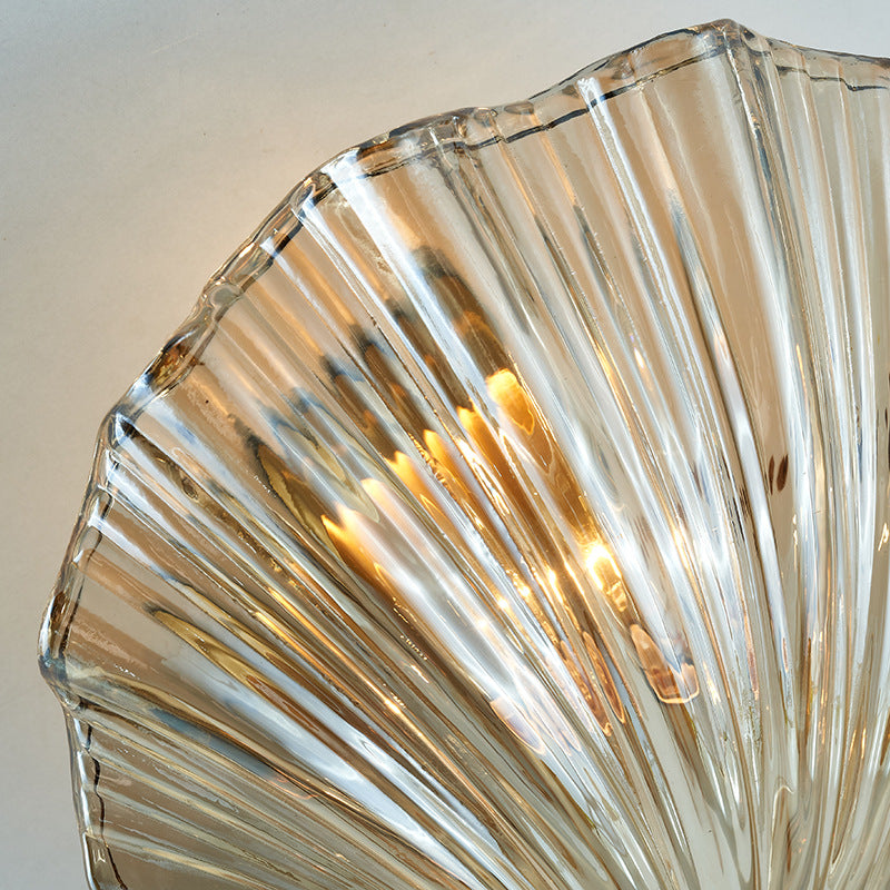 Shell Copper Glass Living Wall Lamp