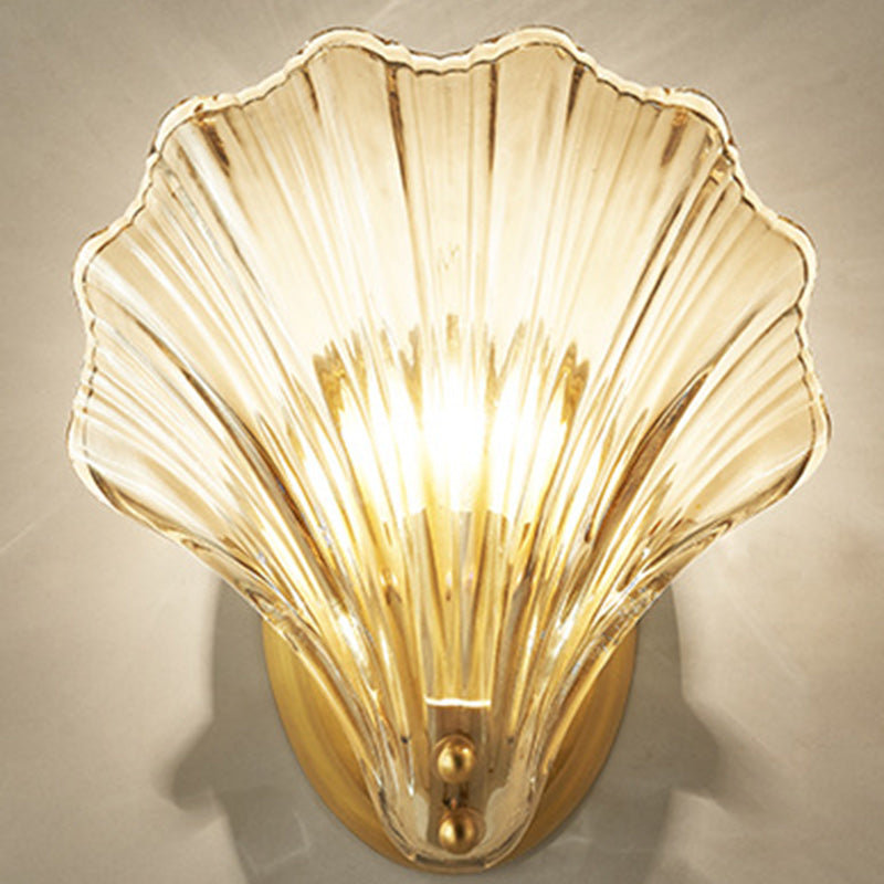 Shell Copper Glass Living Wall Lamp