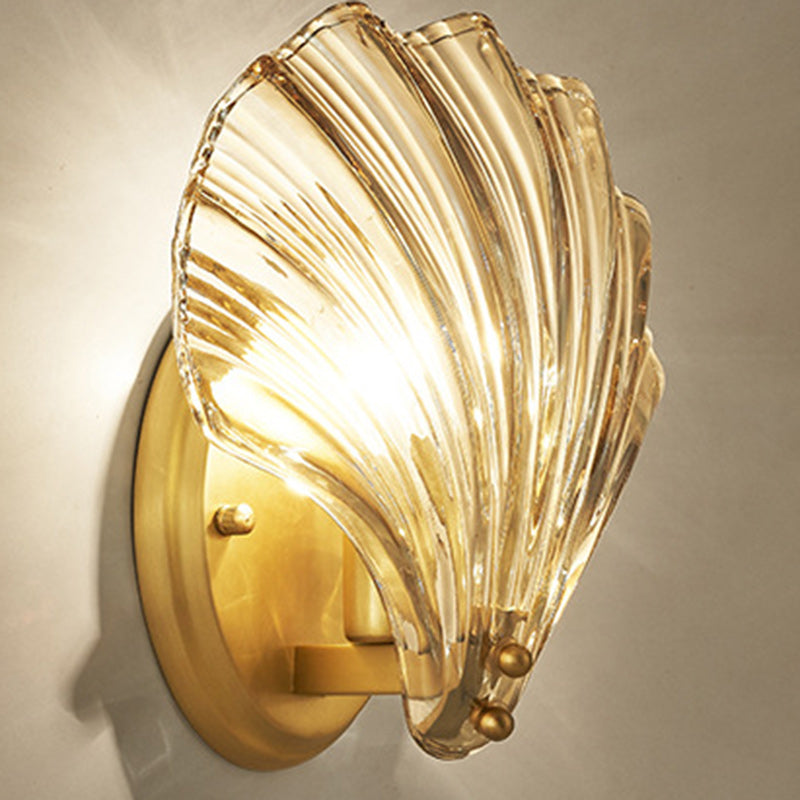 Shell Copper Glass Living Wall Lamp
