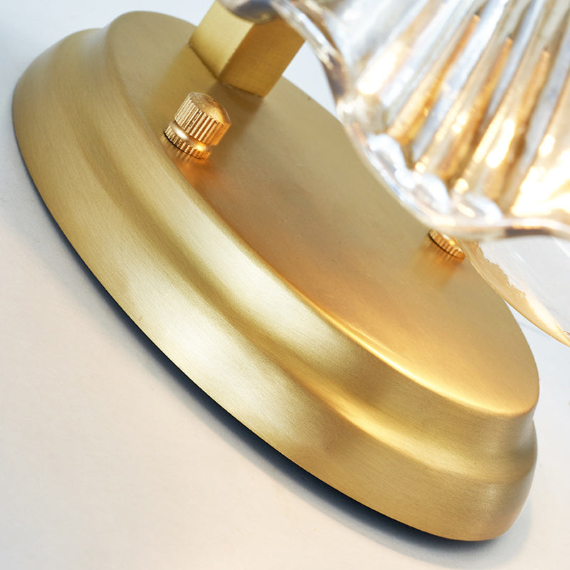 Shell Copper Glass Living Wall Lamp