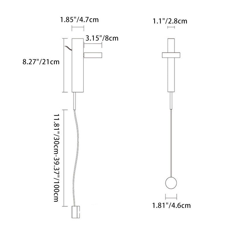 Column Iron Acrylic Living Wall Lamp