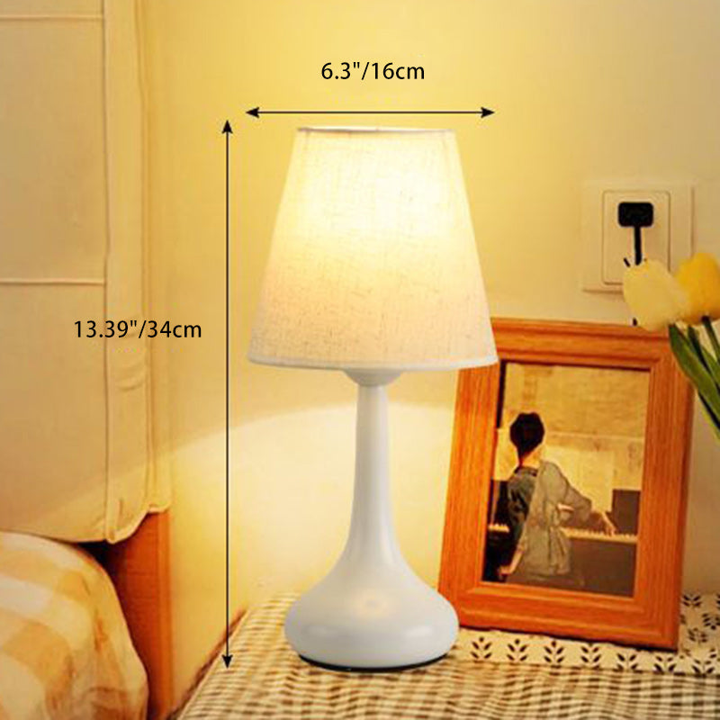 Drum Iron Fabric Living Table Lamp