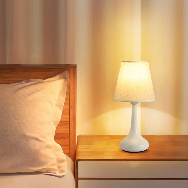 Drum Iron Fabric Living Table Lamp
