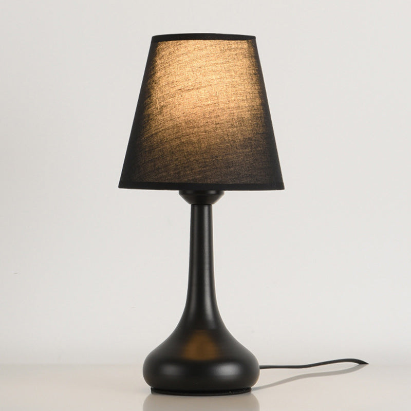 Drum Iron Fabric Living Table Lamp