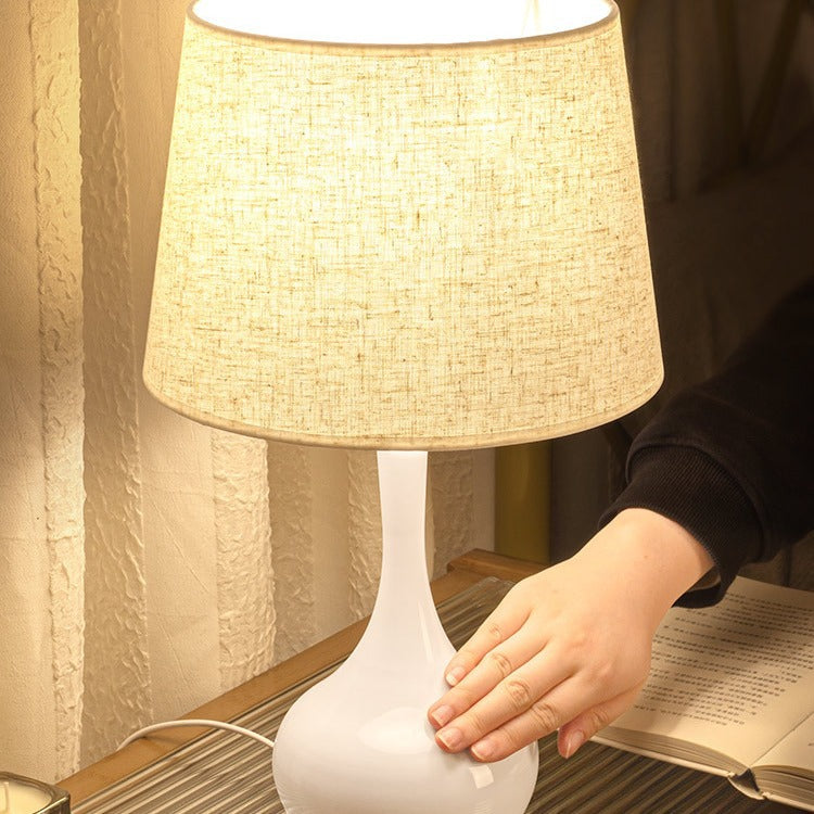 Drum Iron Fabric Living Table Lamp