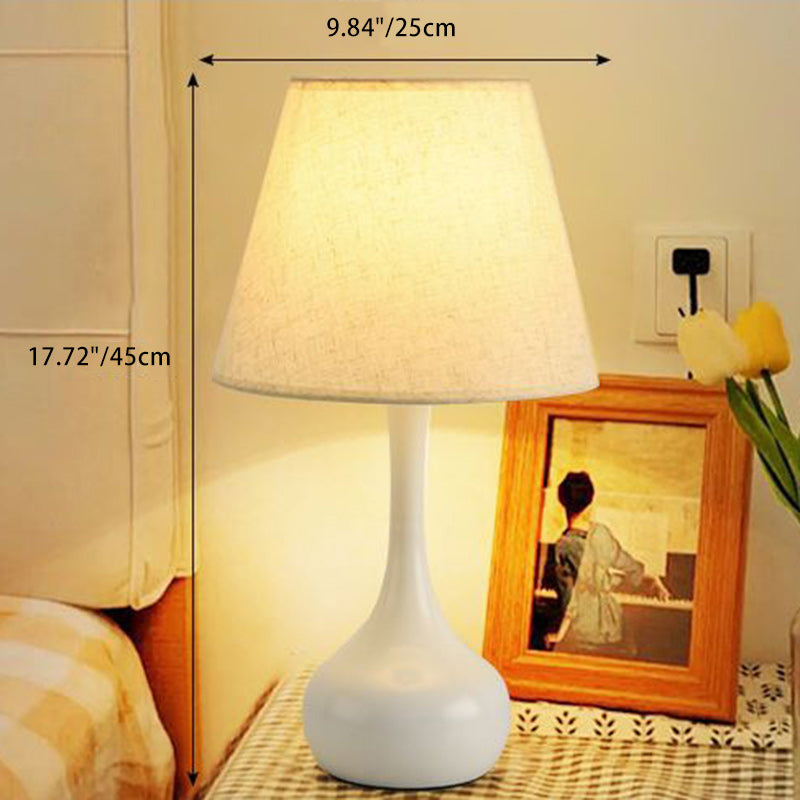 Drum Iron Fabric Living Table Lamp