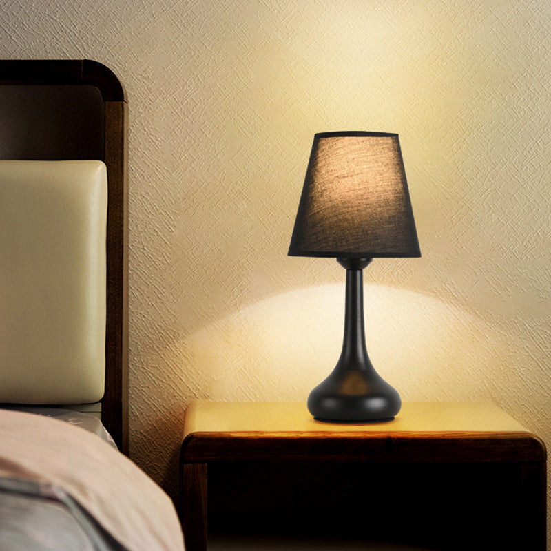Drum Iron Fabric Living Table Lamp
