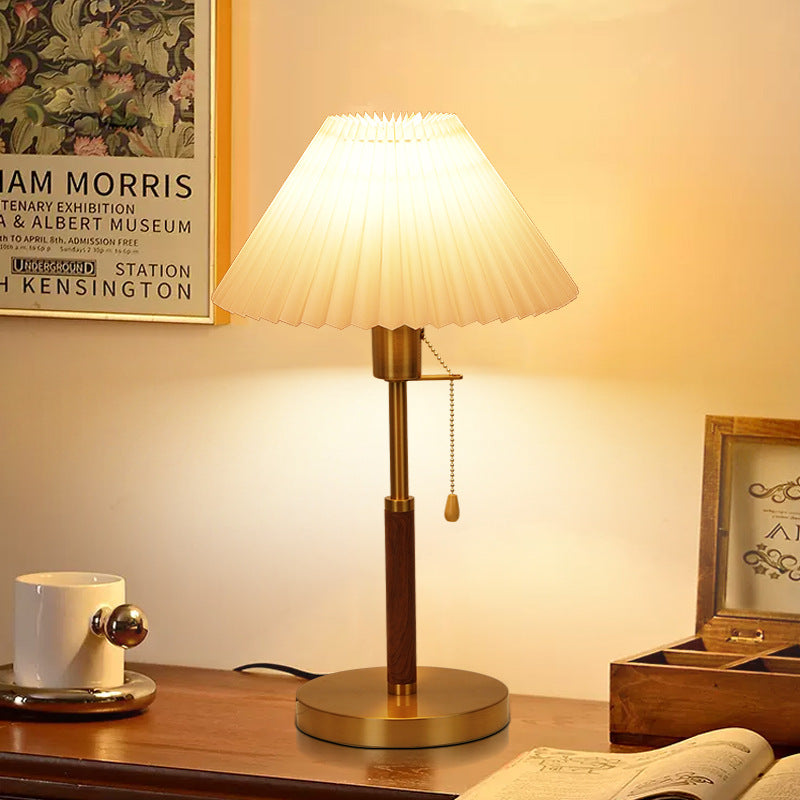 Drum Iron Fabric Living Table Lamp