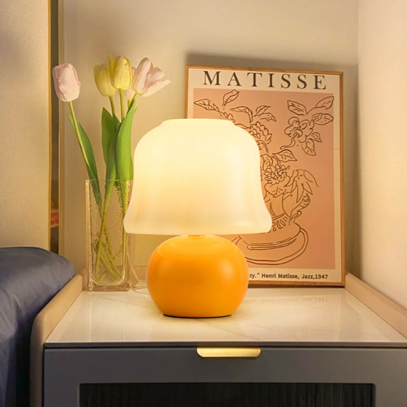 Drum Ceramic Glass Living Table Lamp