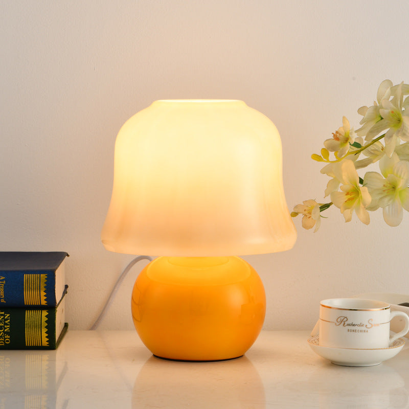 Drum Ceramic Glass Living Table Lamp