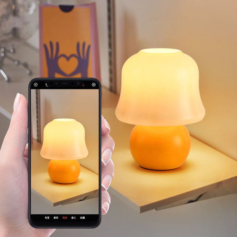 Drum Ceramic Glass Living Table Lamp