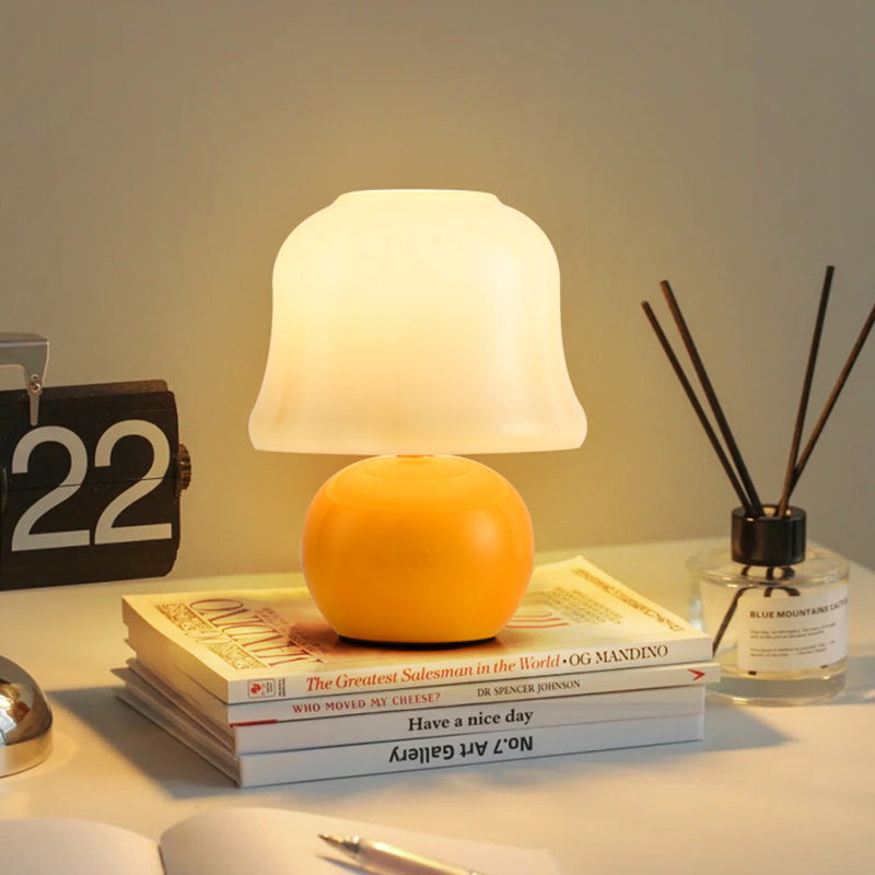 Drum Ceramic Glass Living Table Lamp