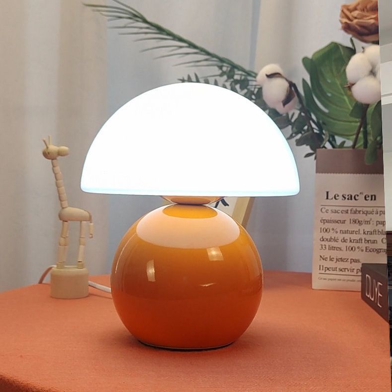 Round Ceramic Glass Living Table Lamp