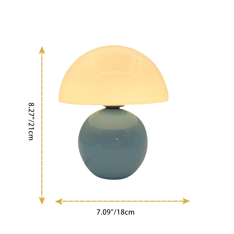 Round Ceramic Glass Living Table Lamp