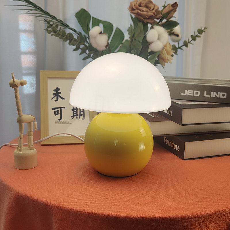 Round Ceramic Glass Living Table Lamp