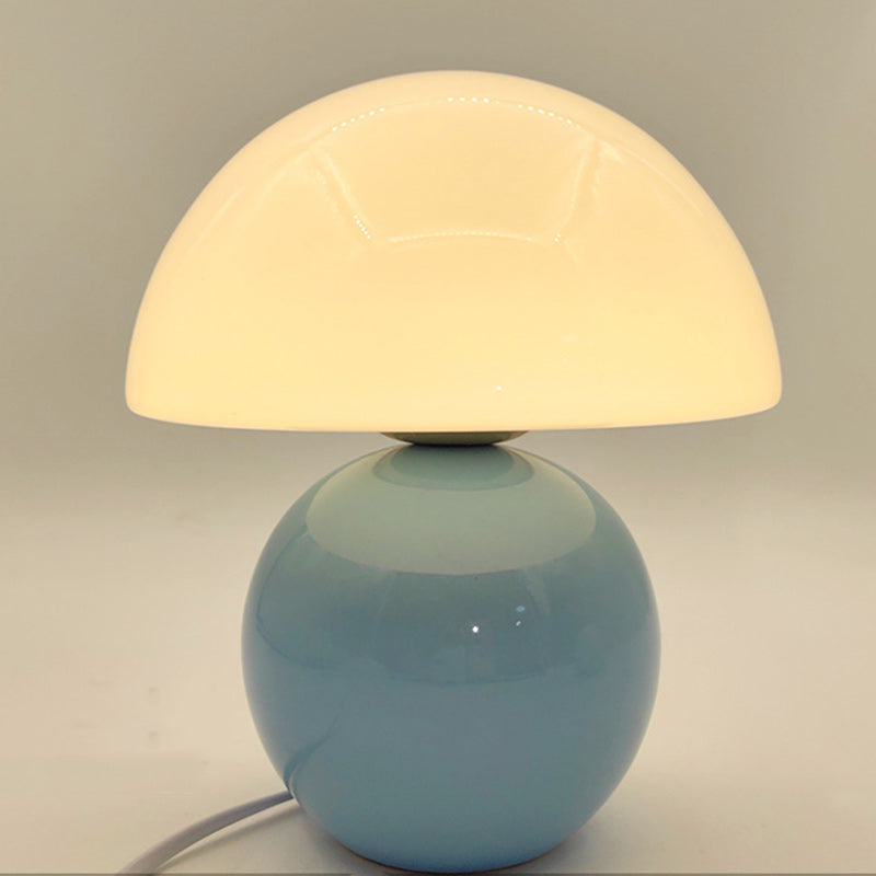 Round Ceramic Glass Living Table Lamp