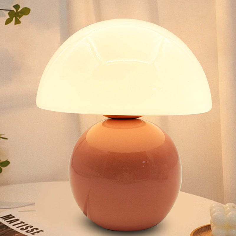 Round Ceramic Glass Living Table Lamp