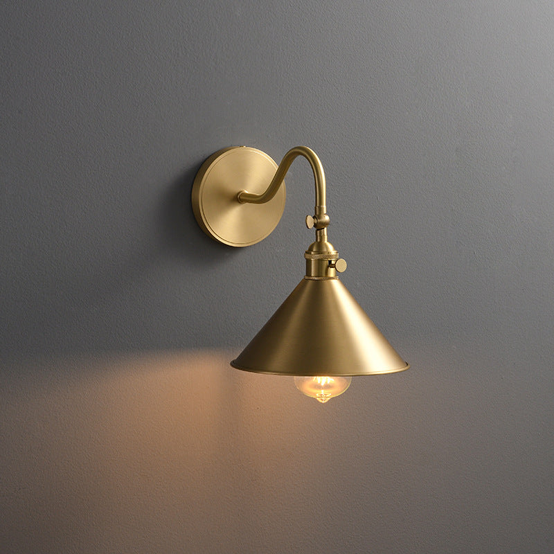 Cone Copper Living Room Wall Lamp