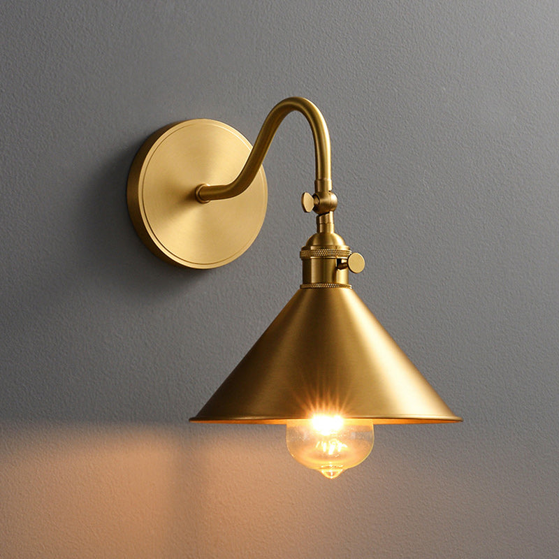 Cone Copper Living Room Wall Lamp