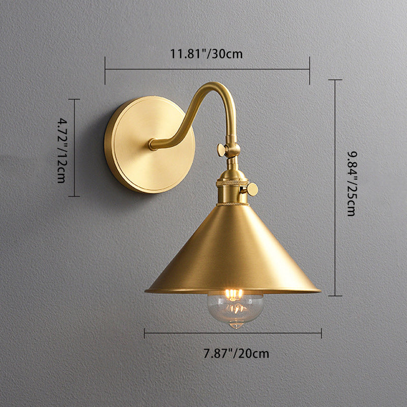 Cone Copper Living Room Wall Lamp
