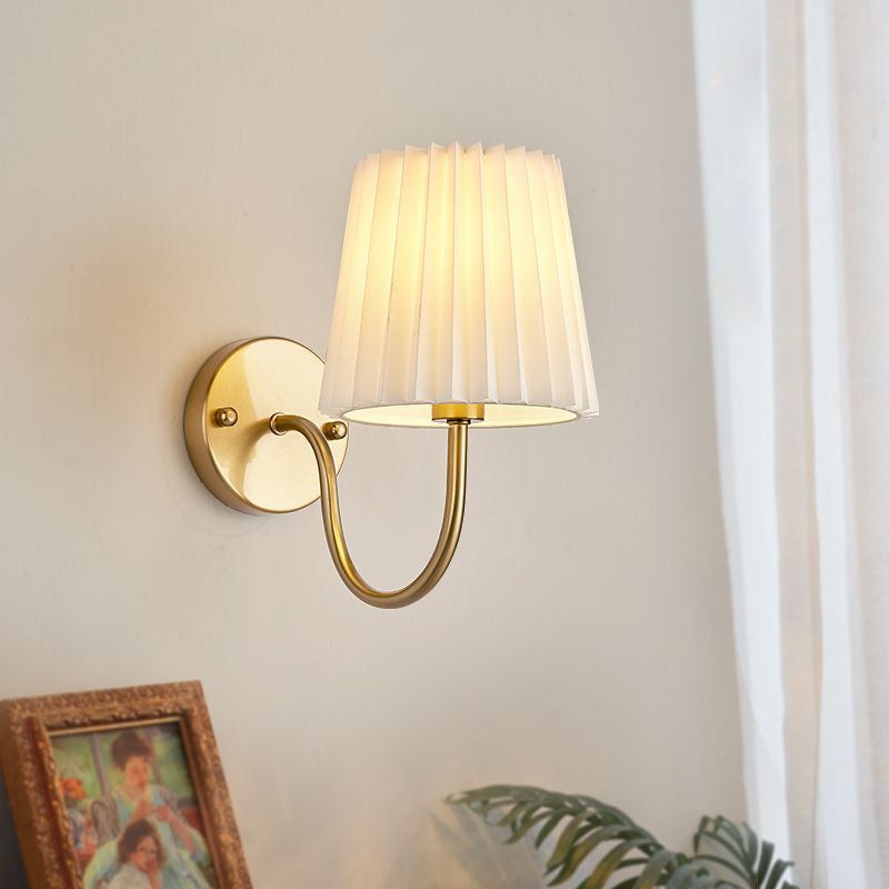 Drum Iron Fabric Glass Wall Lamp