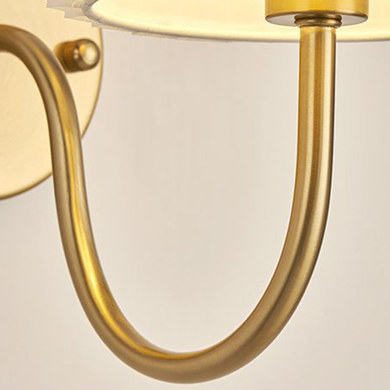 Drum Iron Fabric Glass Wall Lamp