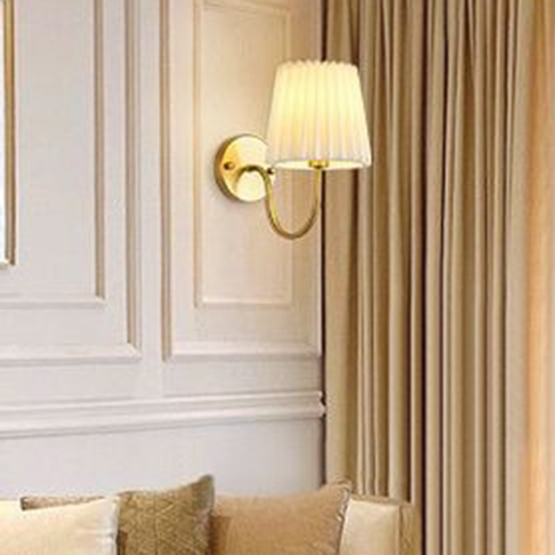 Drum Iron Fabric Glass Wall Lamp