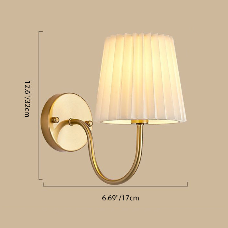Drum Iron Fabric Glass Wall Lamp