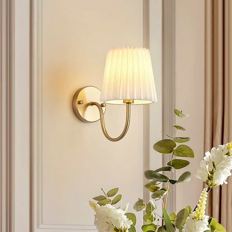 Drum Iron Fabric Glass Wall Lamp