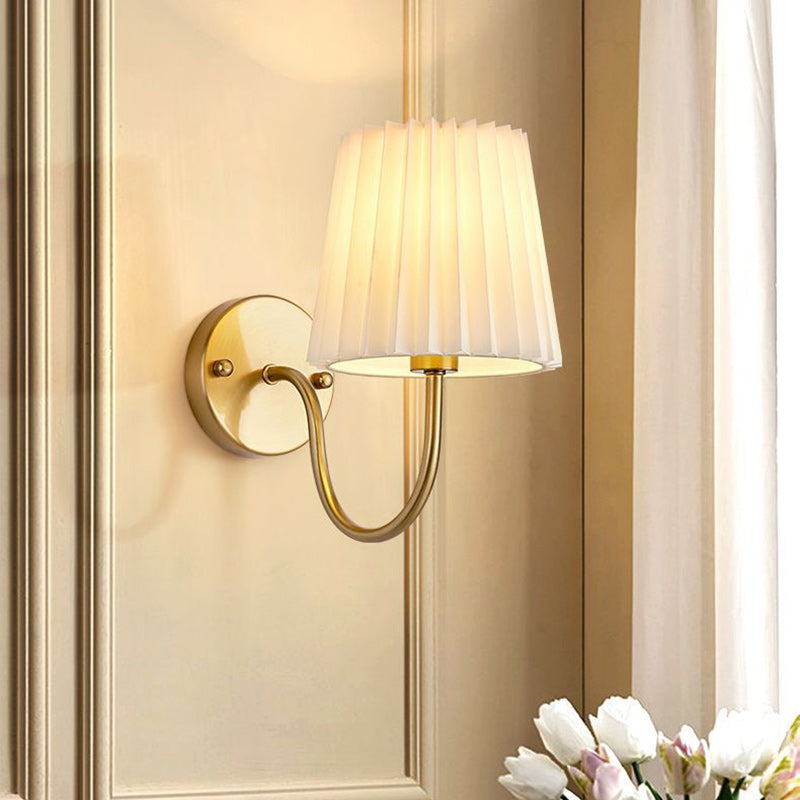 Drum Iron Fabric Glass Wall Lamp