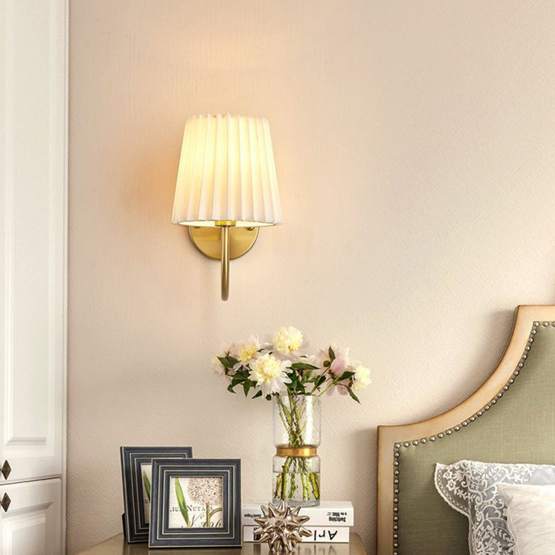 Drum Iron Fabric Glass Wall Lamp