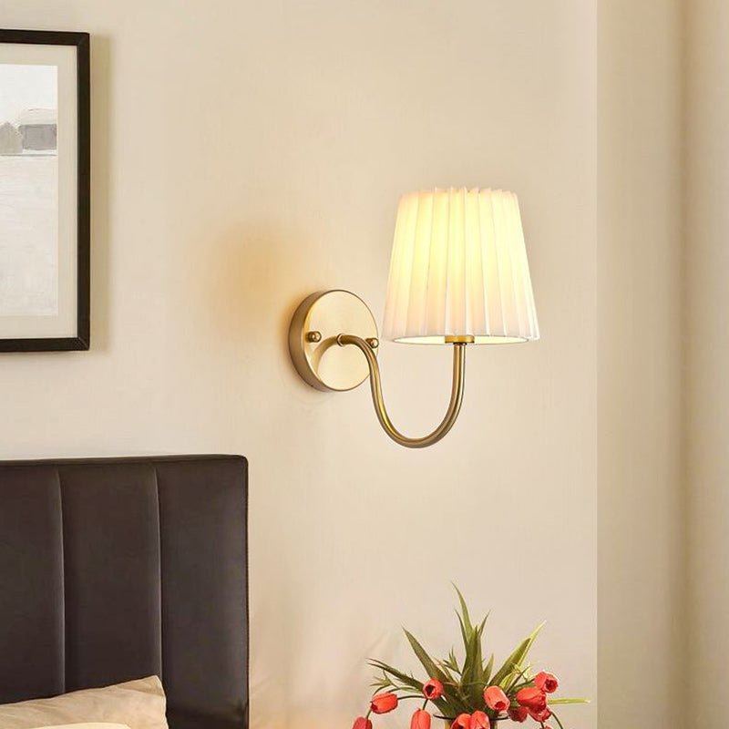 Drum Iron Fabric Glass Wall Lamp