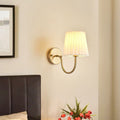 Drum Iron Fabric Glass Wall Lamp