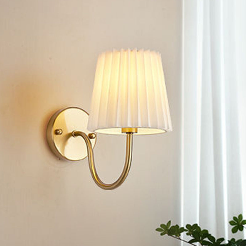 Drum Iron Fabric Glass Wall Lamp