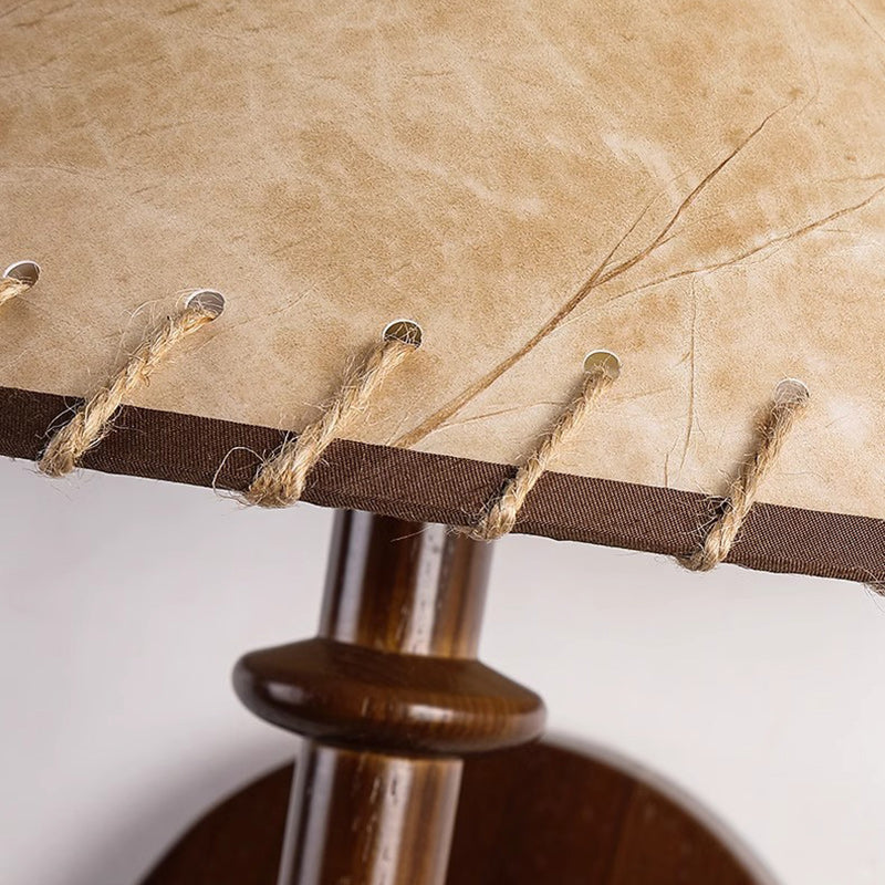 Drum Iron Wood Fabric Wall Lamp