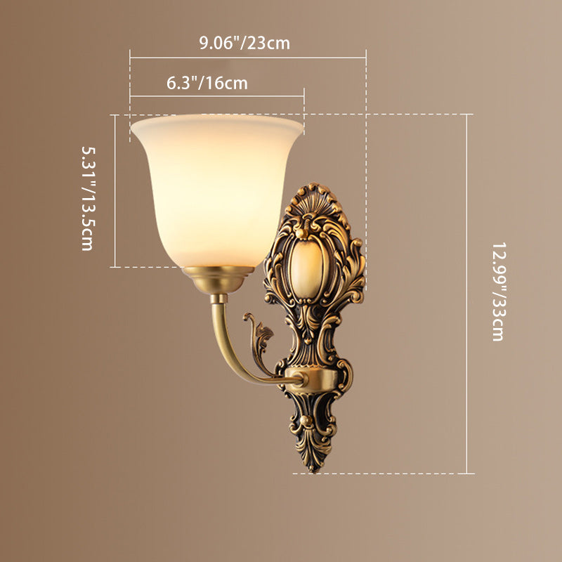 Cup Copper Glass Living Wall Lamp