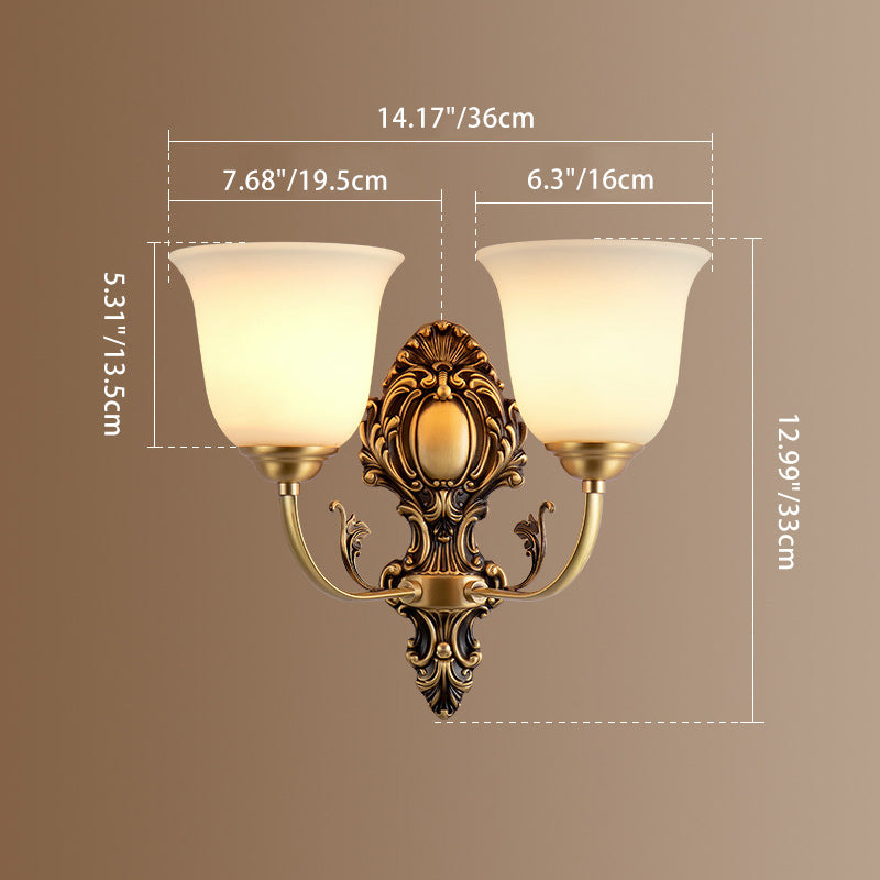 Cup Copper Glass Living Wall Lamp