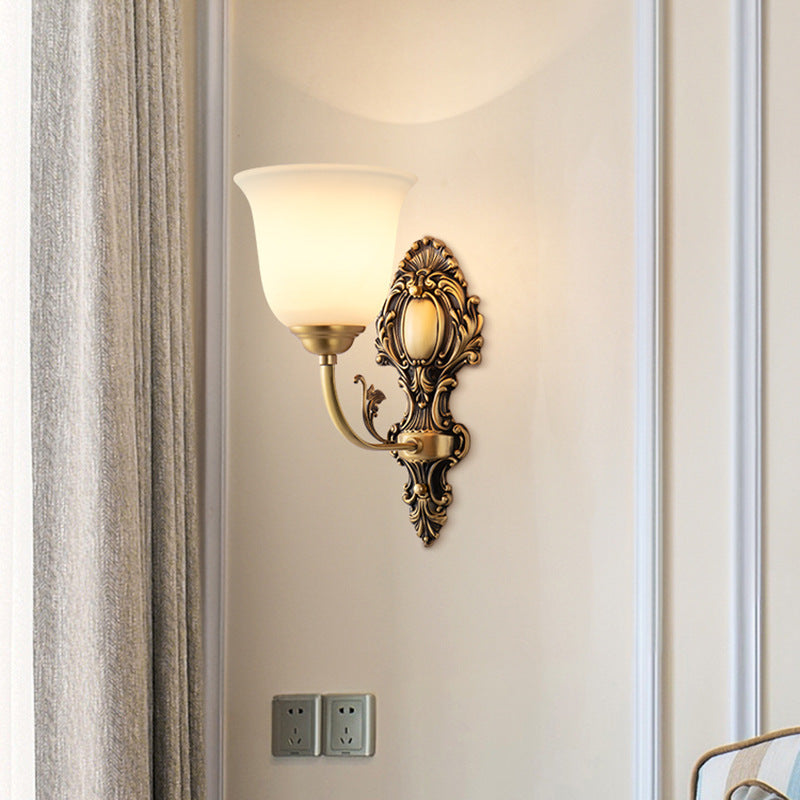 Cup Copper Glass Living Wall Lamp