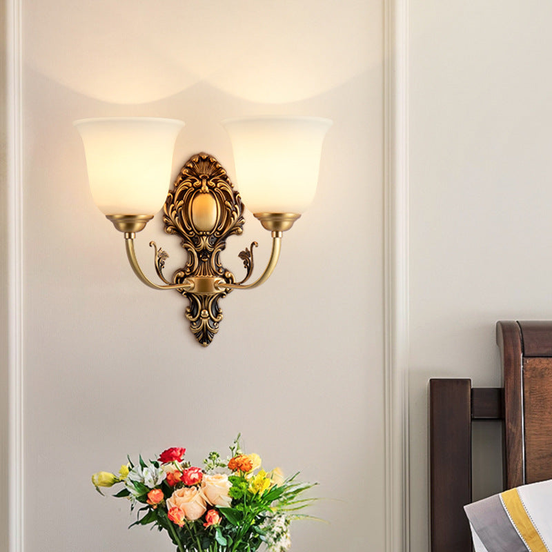 Cup Copper Glass Living Wall Lamp