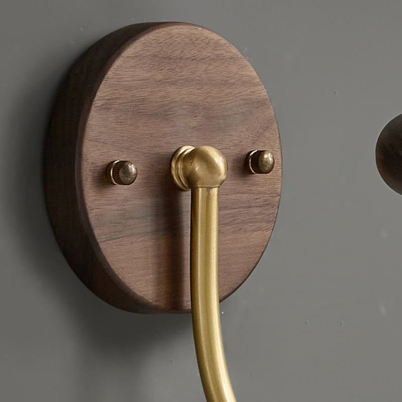 Globe Copper Wood Glass Wall Lamp