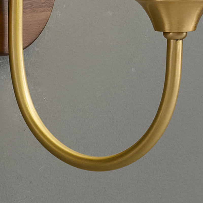 Globe Copper Wood Glass Wall Lamp