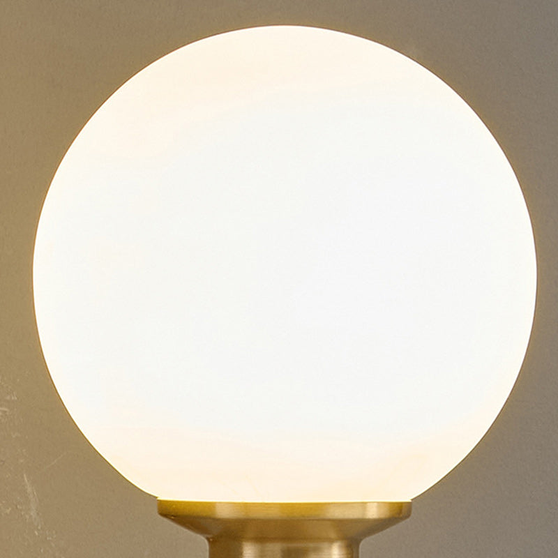 Globe Copper Wood Glass Wall Lamp