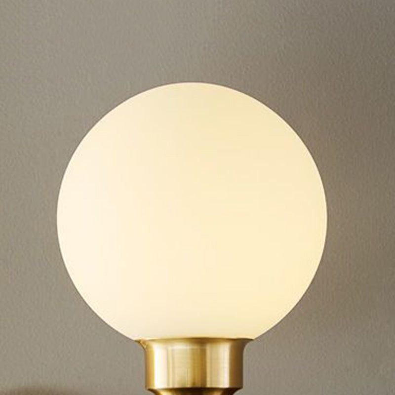 Globe Copper Wood Glass Wall Lamp