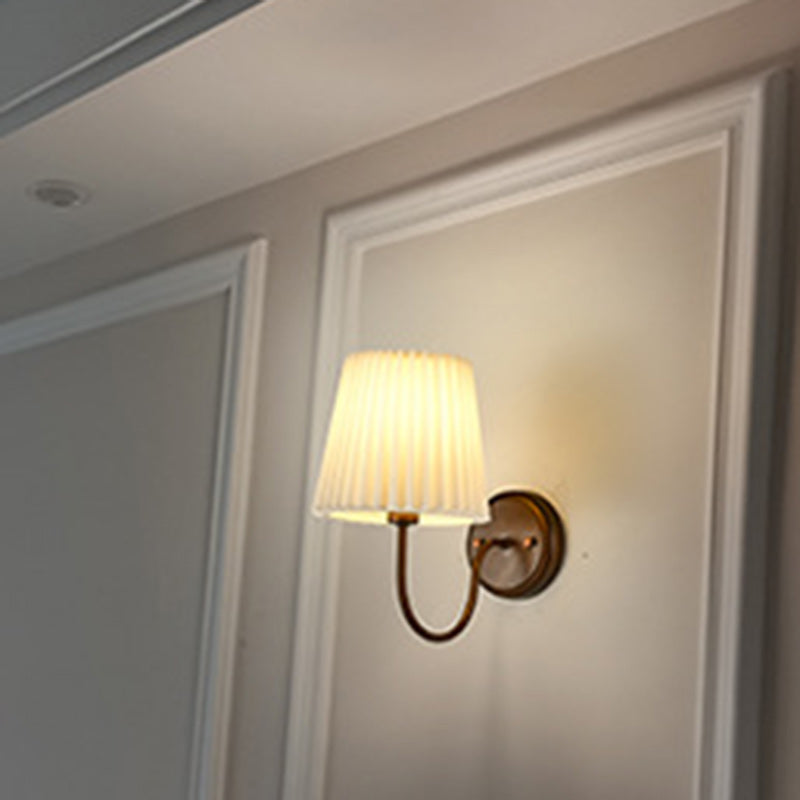 Drum Iron Fabric Living Wall Lamp