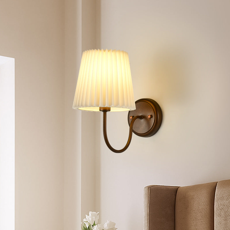 Drum Iron Fabric Living Wall Lamp