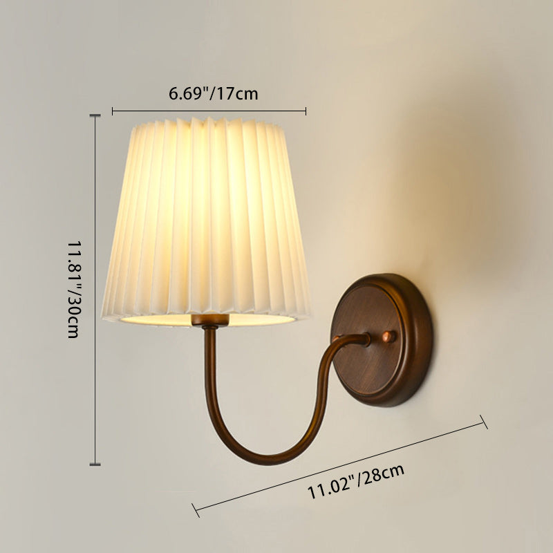 Drum Iron Fabric Living Wall Lamp