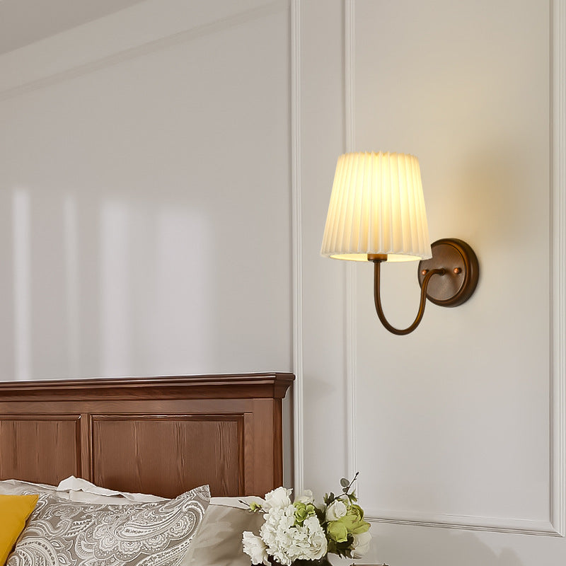 Drum Iron Fabric Living Wall Lamp