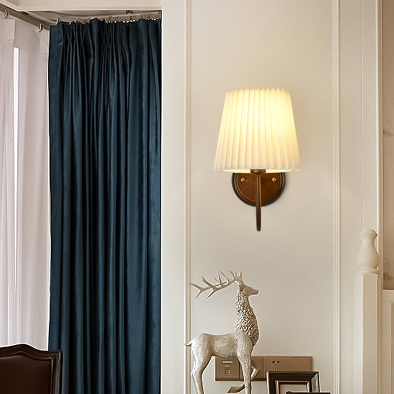 Drum Iron Fabric Living Wall Lamp
