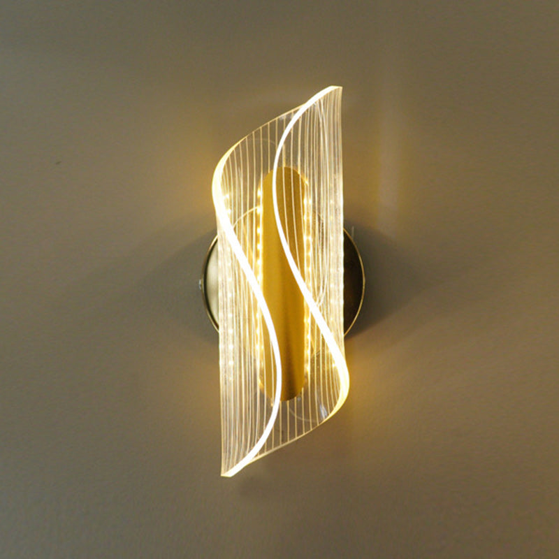 Column Iron Acrylic Living Wall Lamp