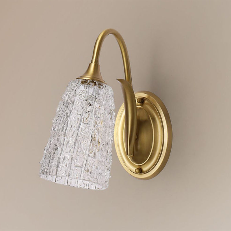Column Copper Glass Living Wall Lamp